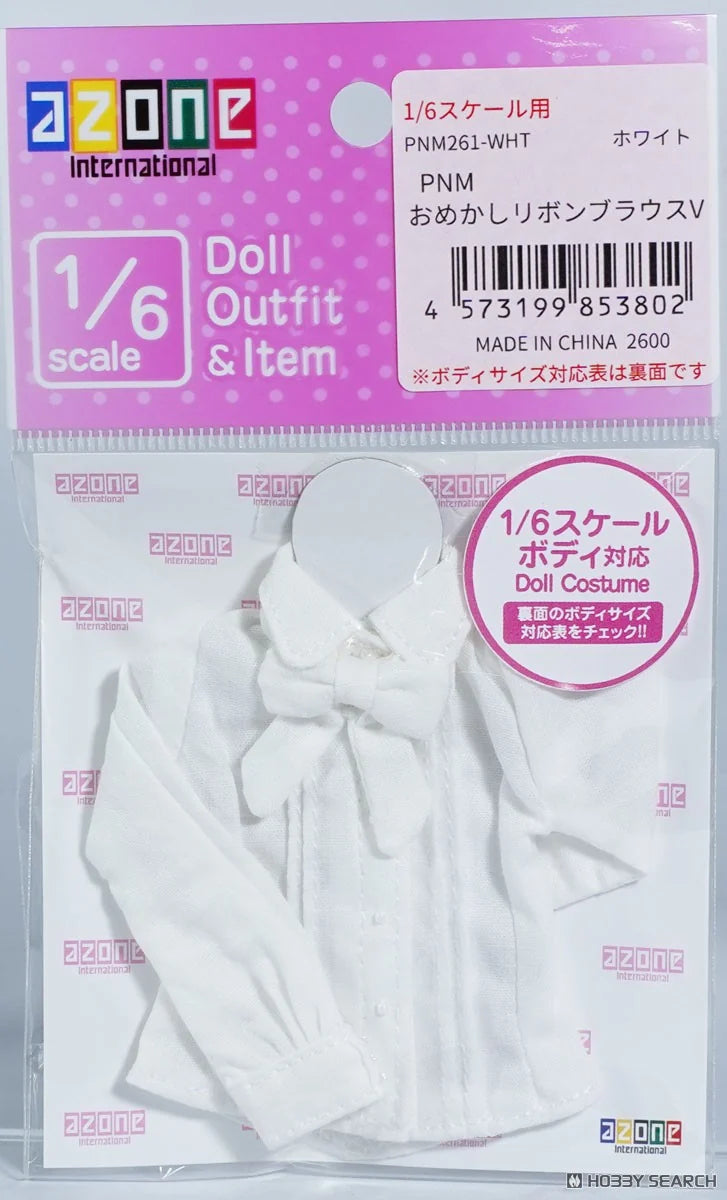 Azone 1/6 PNM Dressy Ribbon Blouse V - White